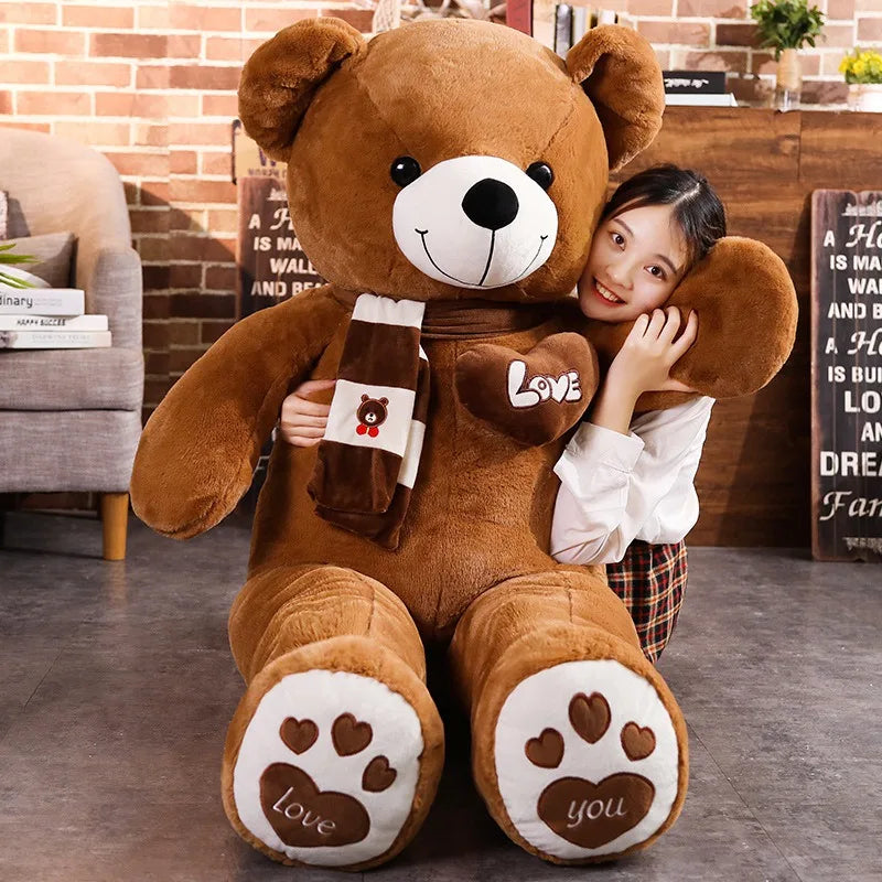 Hug Teddy Bear With Scarf