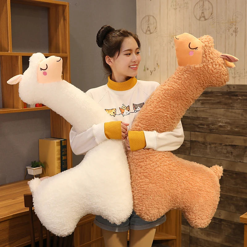 Hug White Brown Alpaca