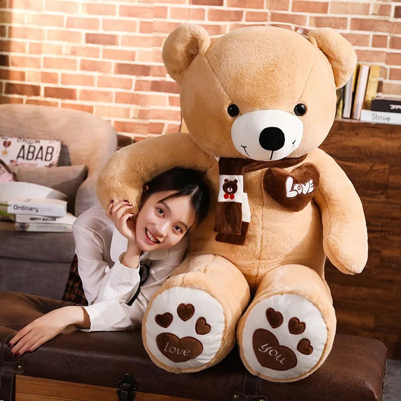 Hug Teddy Bear With Scarf